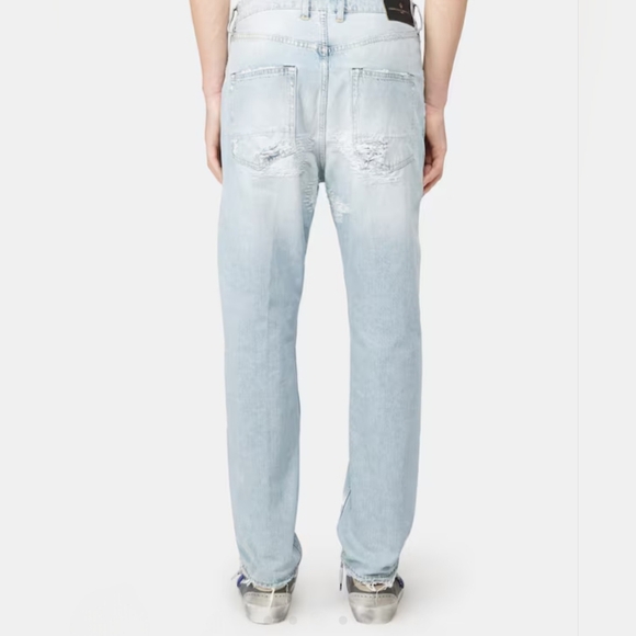 GOLDEN GOOSE Men's Regular-fit Happy jeans distressed button fly Size 33 - Picture 5 of 14